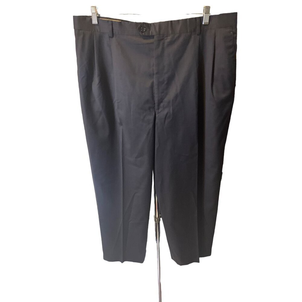 Joseph & Weiss Mens Black Wool Pleated Suit Dress Pants Sz 43 X 48